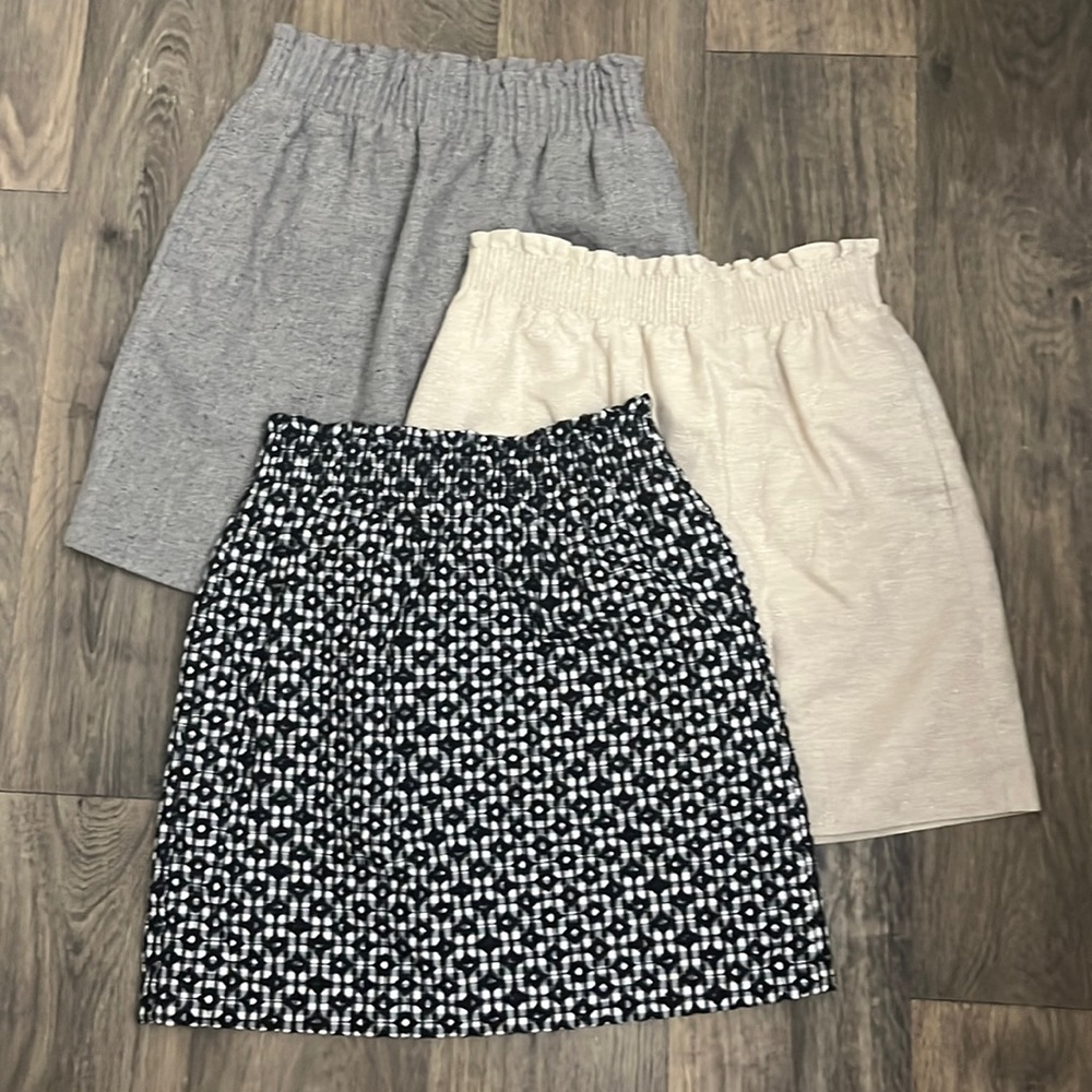3 Size 00 J Crew Paper Bag Skirts